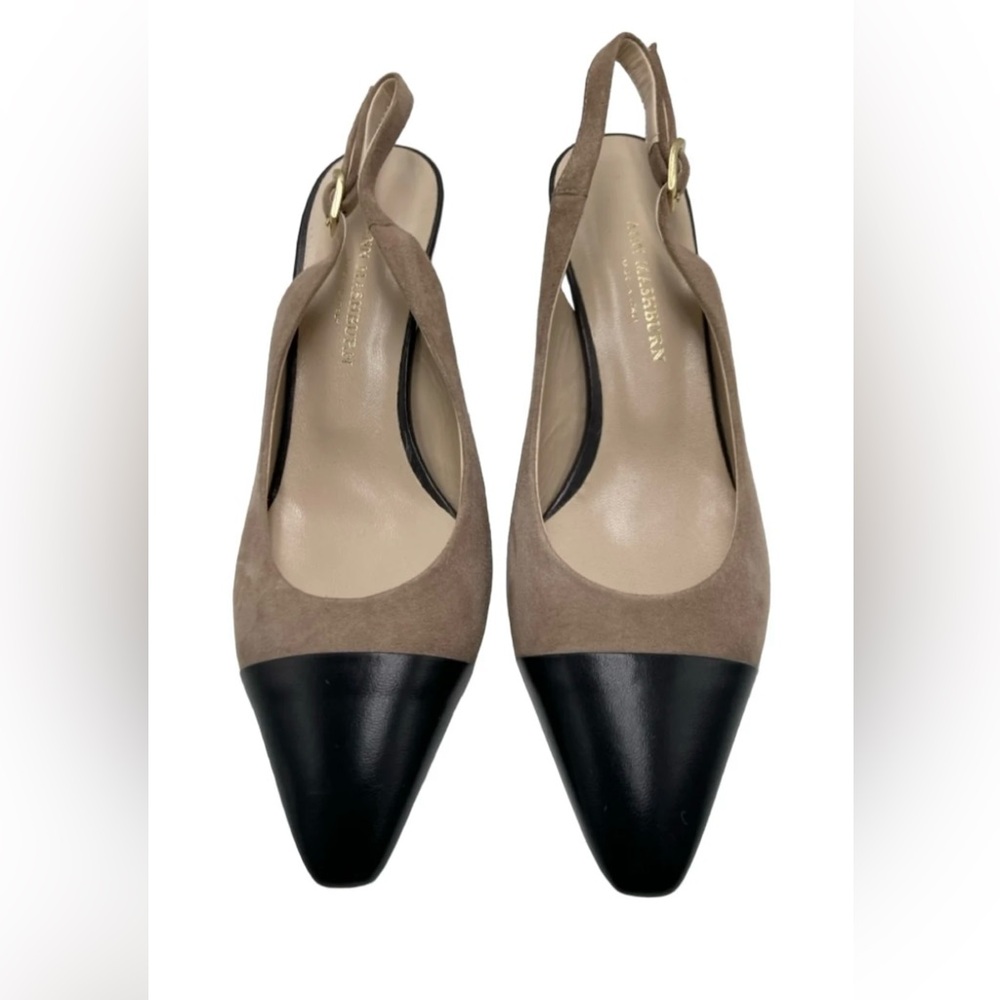 Ann Mashburn Suede Slingback Heels Sz 37